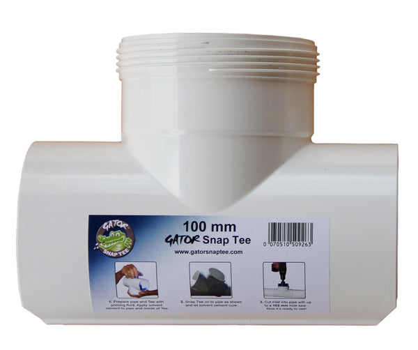 Snap on tee 100mm for easy stormwater repairs